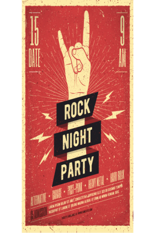 rock party (10 CM X 20 CM) mini retro ahşap poster