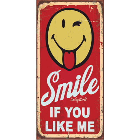 smile gülümse  (10 CM X 20 CM) mini retro ahşap poster