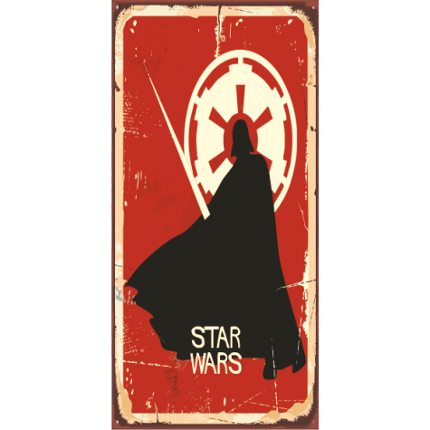 star wars (10 CM X 20 CM) mini retro ahşap poster