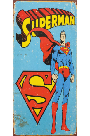 superman (10 CM X 20 CM) mini retro ahşap poster