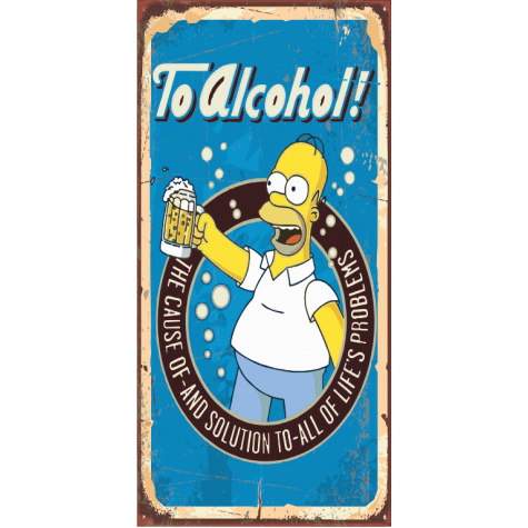 The Simpsons Bira (10 CM X 20 CM) Mini retro ahşap poster