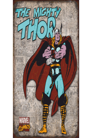 Thor marvel (10 CM X 20 CM) mini retro ahşap poster