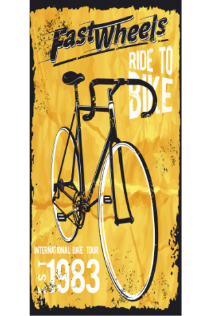 yarış bisikleti (10 CM X 20 CM) mini retro ahşap poster